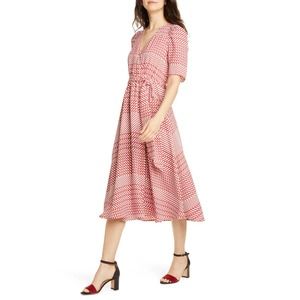 Joie Cata Faux Wrap Dress Red Small